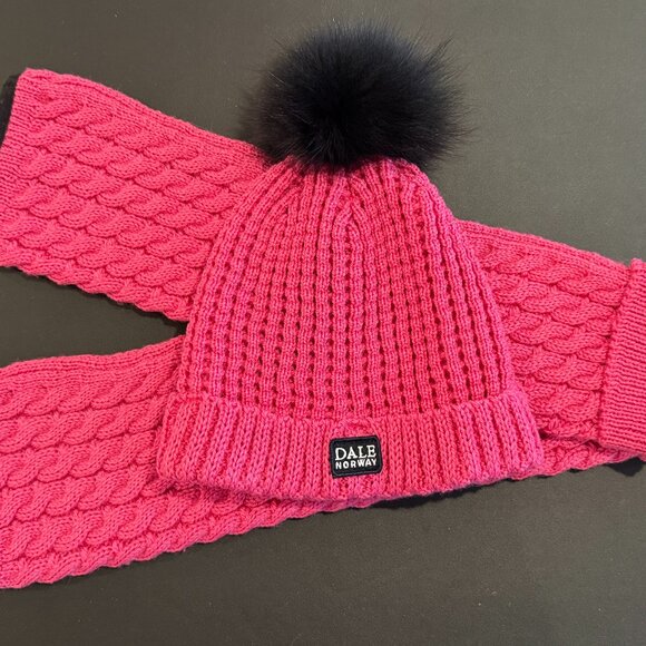 Dale of Norway Accessories - Dale of Norway Matching Beanie and Leg Warmers in Hot Pink - lightly used